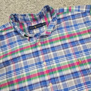 Ralph Lauren Mens Plaid Button‎ Up Shirt Size 2XB Preppy Casual Classic